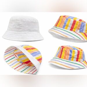 Nike Reversible Bucket Hat – Rainbow Stripe / White Terry